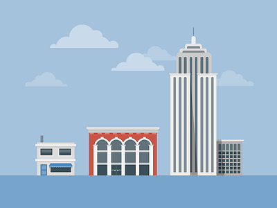 Built to Scale agency architecture building city flat illustration illustrator miniature office skyscraper small tiny