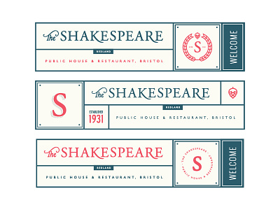 The Shakespeare custom type label lettering pub public house restaurant