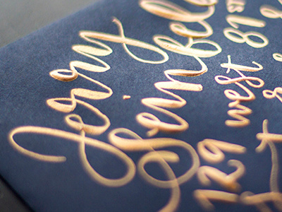 Gold & Navy calligraphy lettering modern script