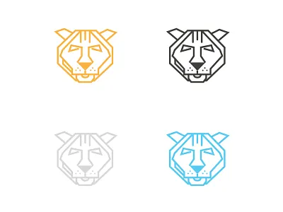 Tiger blue icon illustration orange tiger vector
