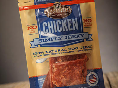 Tasman Natural Pet - Chicken Jerky packaging pet treats