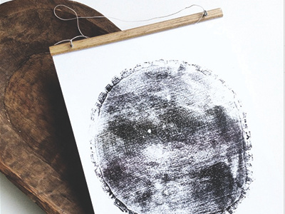 Tree Relief Ink Print ink print ring stamp tree wall hanging