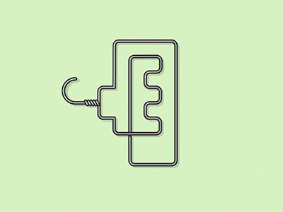 "E" 36 Days of type project e hanger letter lettering type typography