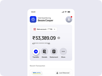 Bank Tracking Fintech App–Dashboard & Real-Time Account Overview appinspiration bankingui dashboarddesign dribbble financeapp fintechapp mobileappdesign trending ui uidesign uxdesign