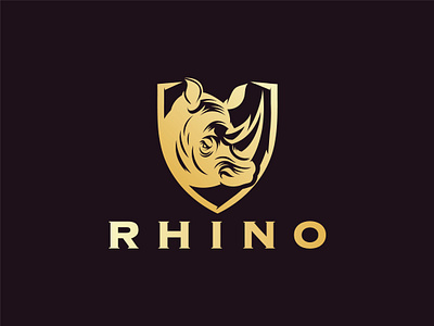 Rhino Logo african aggression angry animals dangerous rhino endangered herbivore horn horned illustration rare rhino logo rhinoceros silhouette strength strong vector wilderness wildlife zoo