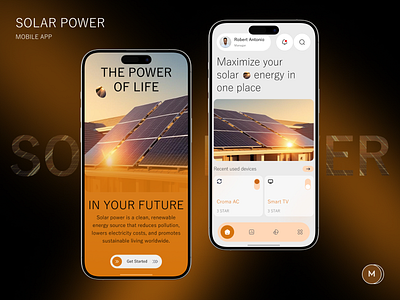 Solar Panel Management Mobile App app app design electricity app energ green energy mobile panel power renewable service solar solar app design ui ux