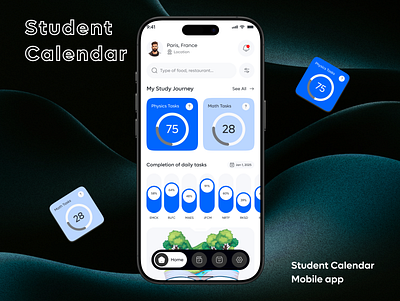 Student Calendar mobile APP app class home mobile app mobile app design mobile interface note phone app plan planner product design saas school calendar smart calendar todo ui ui ux ux