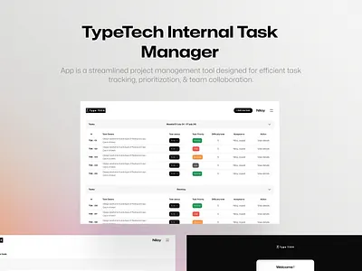 Task Manager for Our internal office Collaboration - TypeTech agency concept design figma interface software software agency startup ui ui design uiux ux design