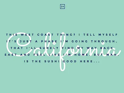 Day 24 of #100DaysofFonts california css google fonts html personal typography