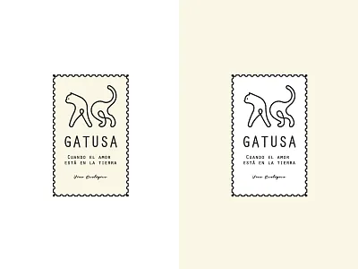 Label Spanish wine Gatusa, Murcia cat icon identity label line logo logodesign spain type vector vino wine