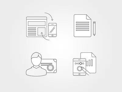 Line icons icons interaction line line icons minimal minimalistic mobile print responsive support training web