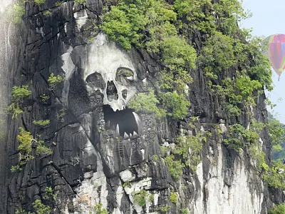 Secret Poster Project art island manipulation nature photo poster skull