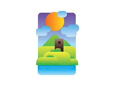 Sunset art illustration vector
