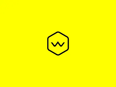 W brand branding icon identity line logo mark stroke yellow