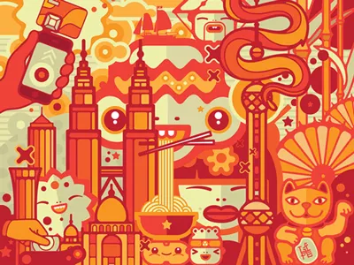 by Evgeny Kiselev abstraction agency bangbangstudio cat character doodle illustration kiselev moscow neko pattern vector