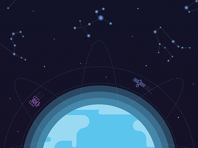 Constellations constellations earth illustration minimal satellites space stars universe vector