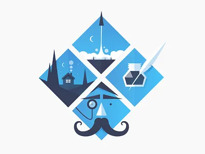 A couple more... badge monocle mustache rocket