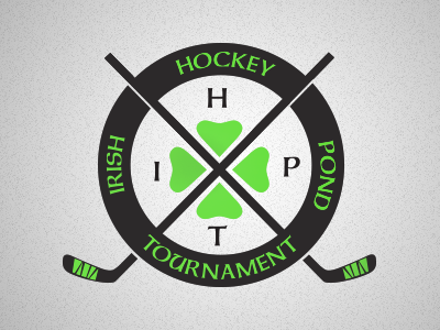 Irish Hockey Tournament colver leaf green hockey irish sports logo