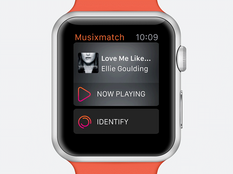 Musixmatch for Apple Watch - Identify Lyrics animation apple artist concept icon lyrics mockup music musixmatch ui ux watch