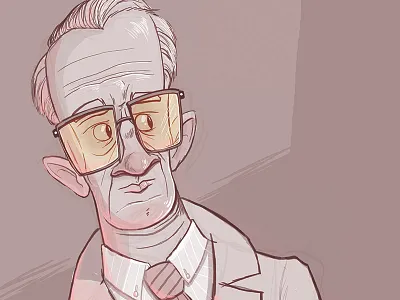 An Aging Spy in Moscow agent glasses illustration man old secret spy