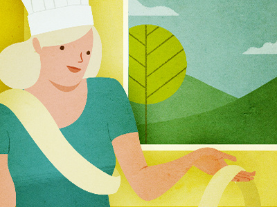 Chef cook editorial illustration pasta