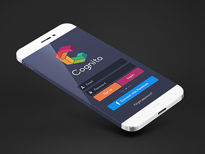 Cognito Login brand clean flat identity login minimalist mobile psd rainbow simple ui ux