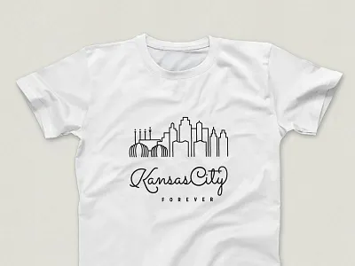 Kansas City Forever Shirt design graphic illustration kansas city kc lettering line drawing shirt skyline
