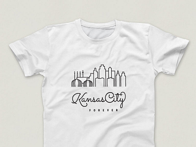 Kansas City Forever Shirt design graphic illustration kansas city kc lettering line drawing shirt skyline