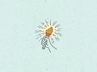 Illuminated braizen branding hand icon illustration light mark torch