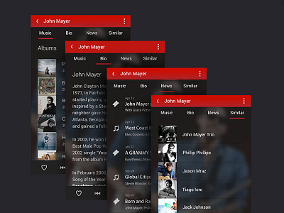 Last FM Redesign android app design kit kat music ux