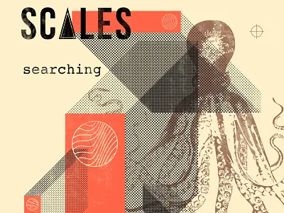 SCΔLES Album Art bauhaus gestalt halftone illustration texture type typography