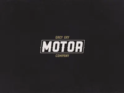 Grey Sky Motor Company grunge motorcycle rock n roll type block typography vintage