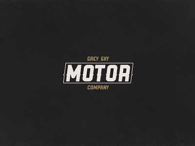 Grey Sky Motor Company grunge motorcycle rock n roll type block typography vintage