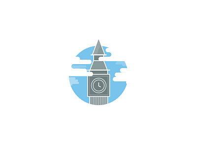 Illustration London big ben clock flat icon illustration landing page london tower