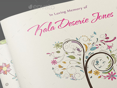 Floral Dreams Funeral Program Template in loving memory in memory of memorial cards memorial service memorial service program mother obituary order of service program for funeral program templates remembrance booklet square booklet