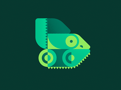 Lil' Mel abstract animal ben stafford chameleon geometric green halftone illustration lizard texture veiled chameleon