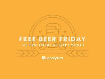 Free Beer Friday beer crest event hops localytics stars wheat