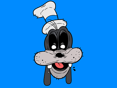 Goofy creepy dead disney goofy illustration minimal vector