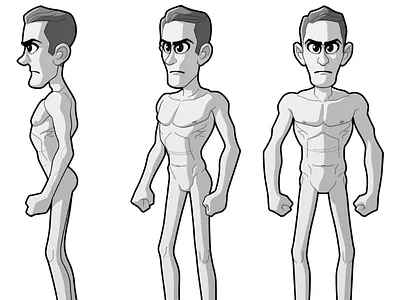 Man Rotation character design grey man model