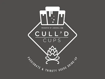 Cull'd cups badge beer hops logo