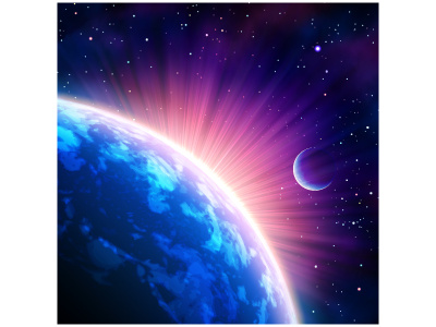 Sunrise In Space earth outer space planet sun sunrise vector