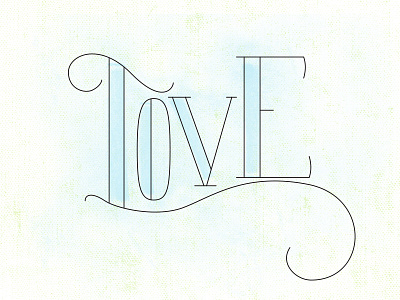 "Love" clean elegant hand letter love monoweight simple textured