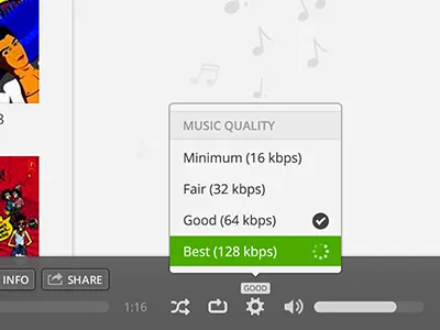 Music Quality (Web) bitrate music quality web