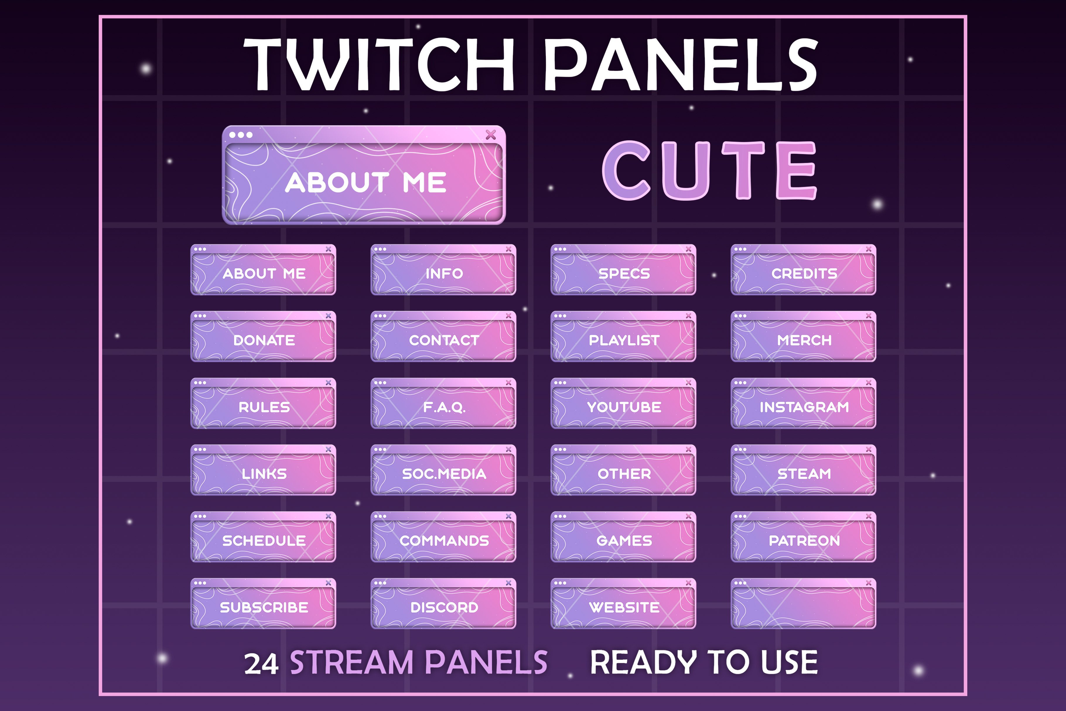 Twitch Cute Neon Aesthetic Panels by Buffik on Dribbble