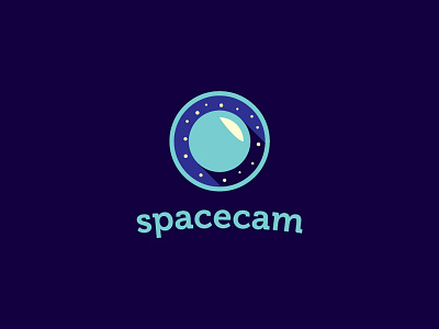 Spacecam logo cam camera circle design flat icon lens logo mark planet space stars