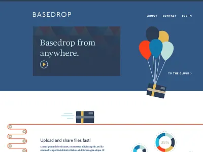 Basedrop Landing Page baloons basedrop landing page mercury site upload video web whitney