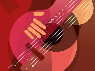 Music & Friends guitar hand music orange pink play red sound vibration