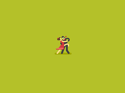 Tango couple dance flat illustration rose tango wzwz