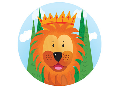 The King animal child cute design illustration illustrator kid lion textures zoo