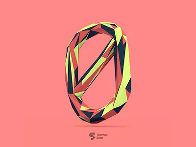 0 for Zero 0 36daysoftype 3d lowpoly render type zero